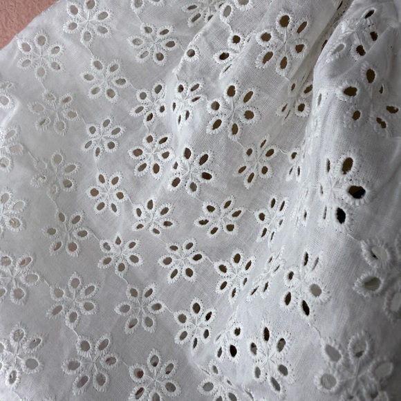 Forever 21 White Eyelet Puff Sleeve Smocked Mini Dress NWT - Picture 13 of 16